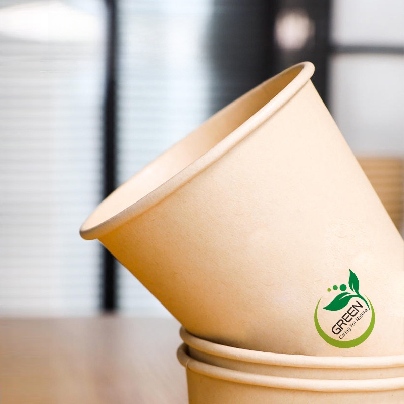 Natural Color Paper Cup Disposable Thickened Home Use and Commercial Use Office Full Box Wholesale 1000 PCs Bamboo Fiber Tea Cup