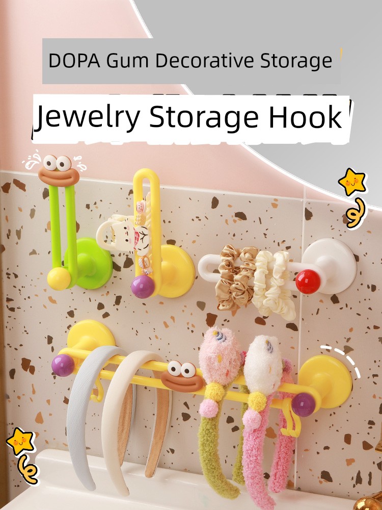 Hairband Hair Band Storage Rack New Wall Hanging Punch-free Bathroom Rubber Band Headband Hook Hair Rope Jewelry Storage Artifact