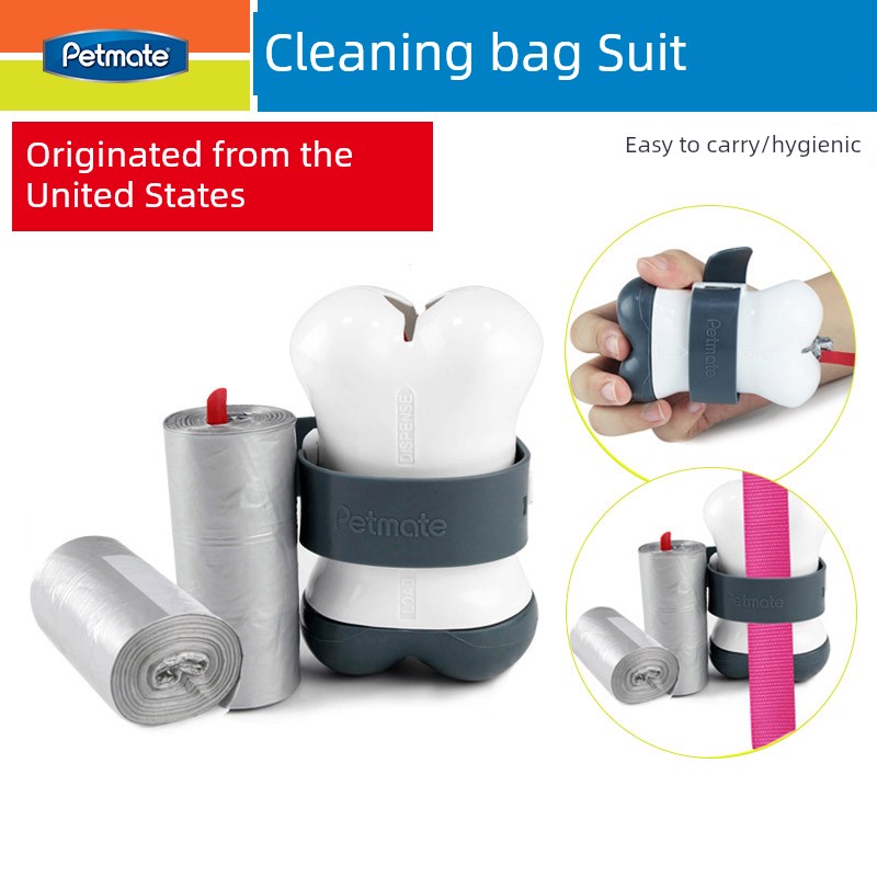 Petmate Import Pet Dog Pick-up Garbage Bag Dog Excrement Bag Boxed Free Bag Bone Type Container