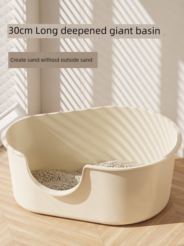 Litter Box Oversized Cat Toilet Cat Litter Basin Pieces Full Open Extra Large Splash-Proof Giant Cat Cat Litter Box Supplies