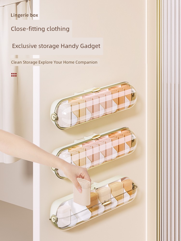 Panty Socks Storage Box For Home Wardrobe Wall-Mounted Student Dormitory Close-Fitting Clothing Underwear Organizing Storage Gadget