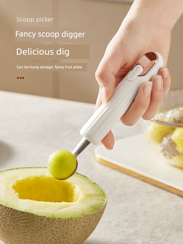 Ball Scoop Stainless Steel Dig Fruit Ball Split Watermelon Ice Cream Ice Cream Scoop Tool round Spoon Digging Hole Handy Gadget