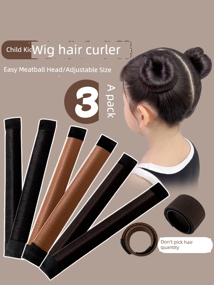 Kids Updo Fixed Gadget Girl Back Head Tie up a Bun Hairstyle Hair Accessories Little Girl Bud-like Hair Style Ring Pop Headdress