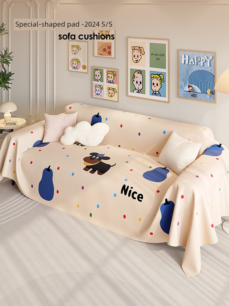 All Year Round Neutral Imitation Linen Sofa Towel 2025 New Arrival Summer Sofa Cover Cloth a Whole Full Covered Sofa Sofa Cover
