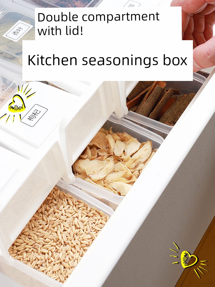 Spice Storage Box Pepper Aniseed Octagonal Seasoning Box For Home Kitchen Combination Suit Storage Tank Dry Material Seasoning Containers
