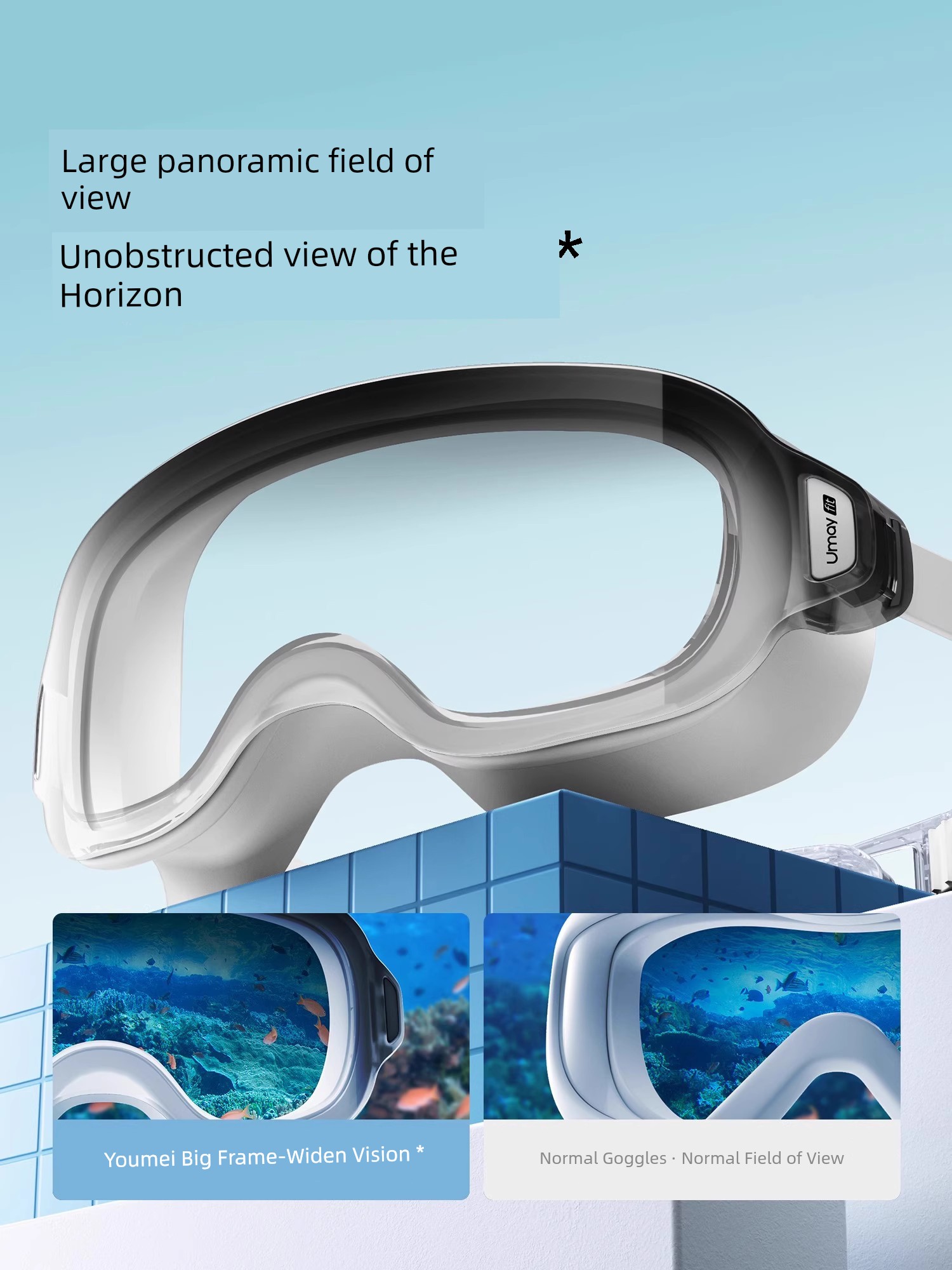 HD Anti-Fog Women's Myopia Men's Large Frame Swimming Goggles