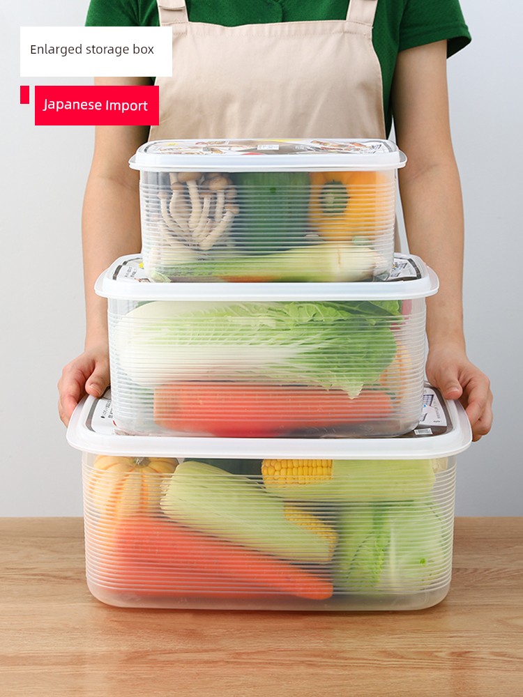Japanese Import Refrigerator Storage Box Crisper Food Grade Extra Large Frozen Special Snack Seal Fruit Box