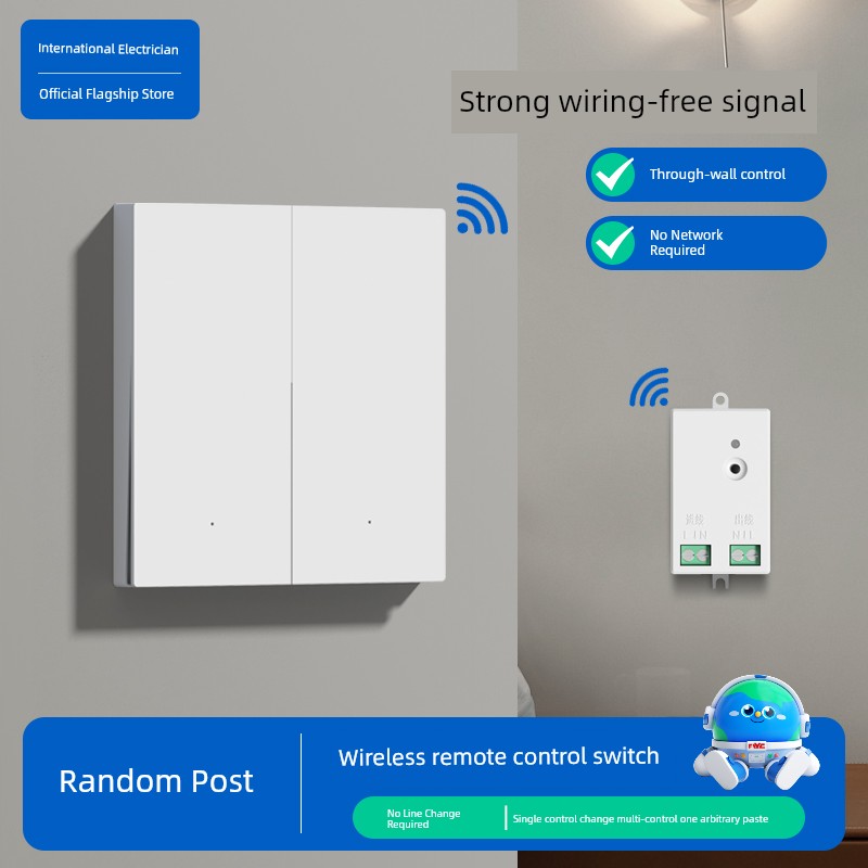 Wireless Remote Switch Controller Panel Wiring Free Dual Control Remote Control For Home off Light Notepaper Handy Gadget