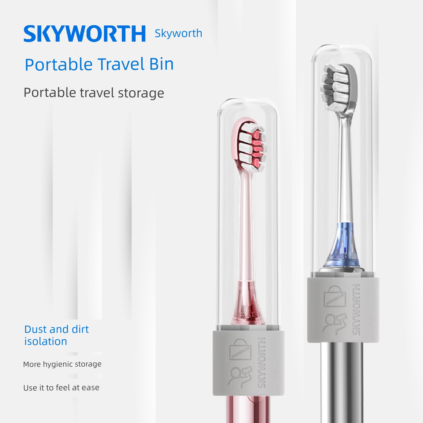 Skyworth Electric Toothbrush Travel Portable Antibacterial Warehouse Student Couple Universal Model 2025 New Arrival Lip Gloss Small Ice Cream