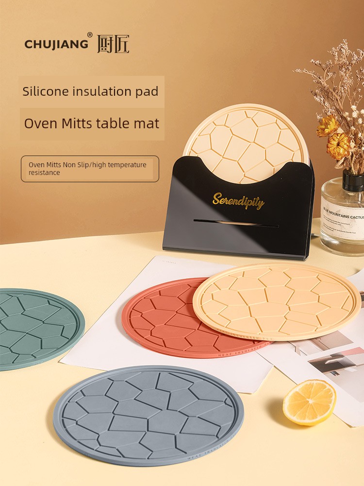 High Temperature Resistant Casserole Heat Proof Mat Thickened Non-Stick Table Silicone Enamel Potholder Kitchen Unit Anti-Scald Bowl Placemat Suit