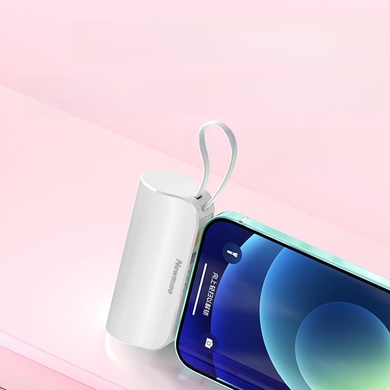 Newman Capsule Power Bank Mini Ultra-Thin Compact Portable Pocket Treasure with Cable Emergency Fast Charge Movable Power Supply