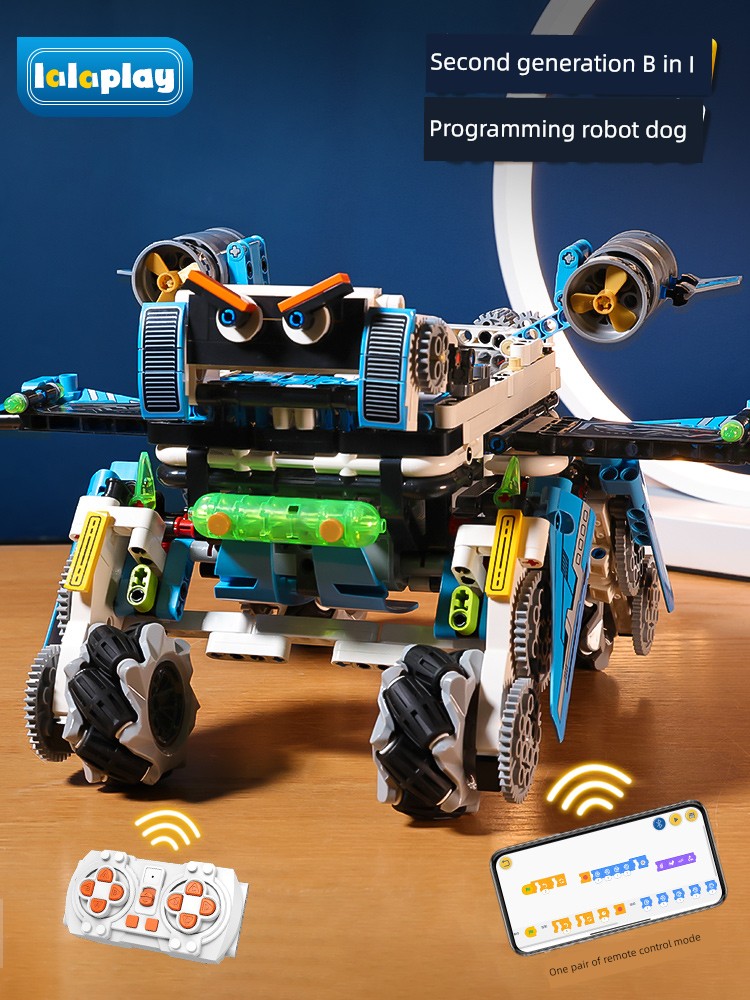 Christmas Gift Kids Wandering Stupid Building Blocks Robot Dog Programming Robot Assemble Toy Boys Birthday