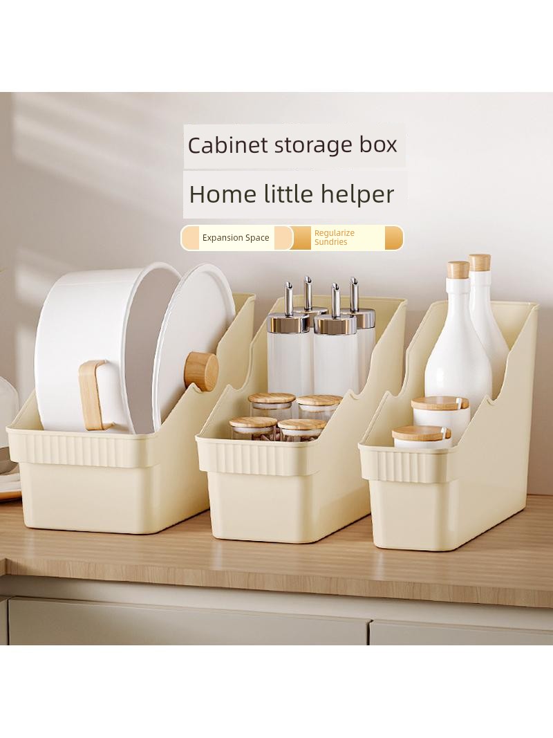 Jujiajia Pure Color Cabinet Storage Basket For Home Pot Cover Rack Pull-out Kitchen Storage Rack Seasoning Product Desktop