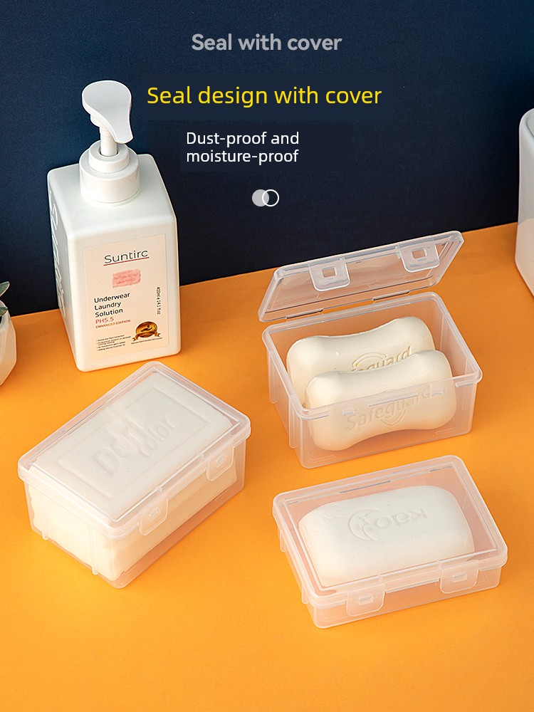 Portable Travel Soap Holder with Lid for Dormitory Fat House Box Laundry Soap Box Soap Dish Sealed Outdoor Business Trip Waterproof