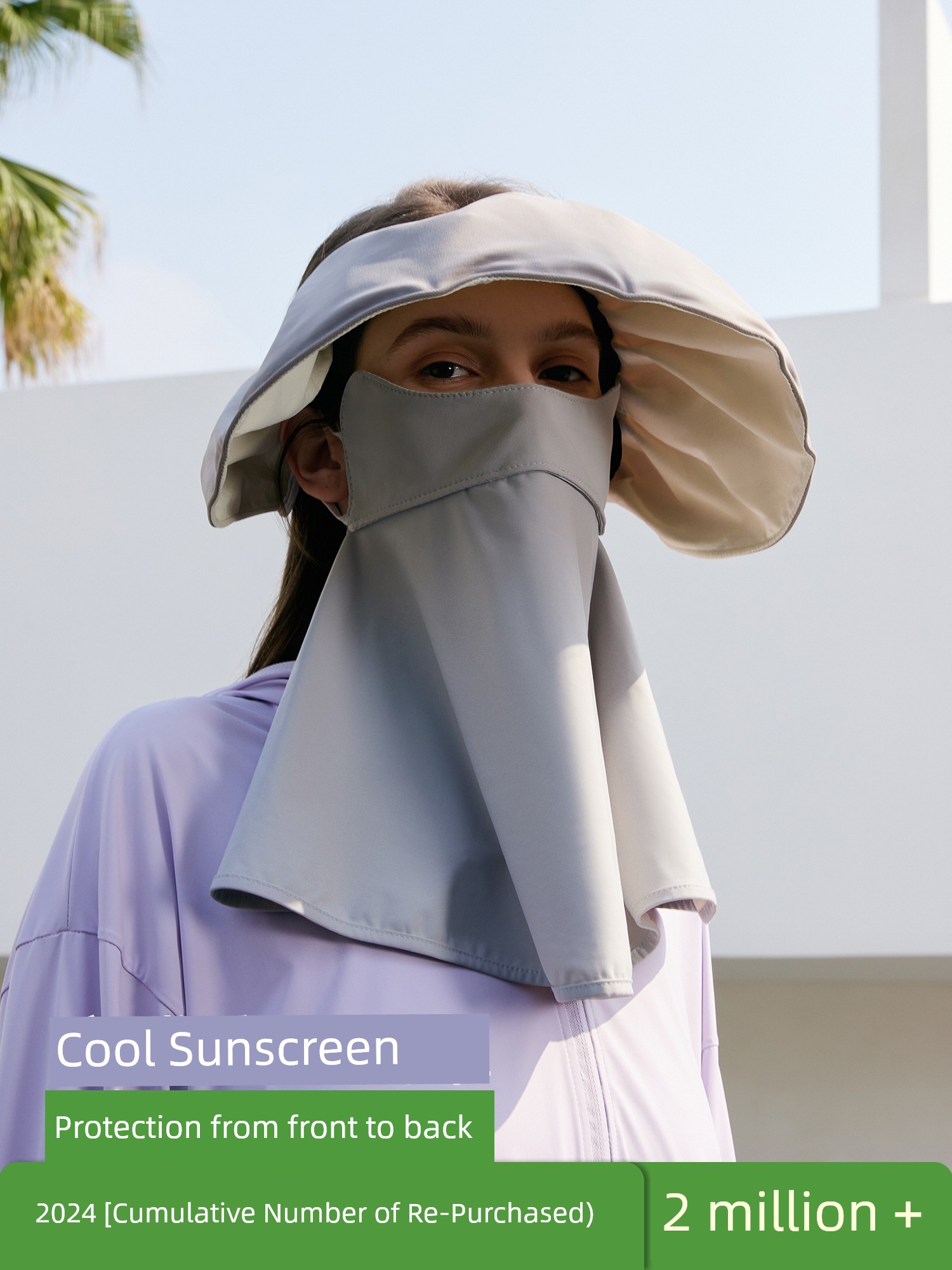 Secretworld Sunscreen Mask Women Neck Guard Breathable Cover Full Face Mask Blush 3D Eye Corner UV Protection