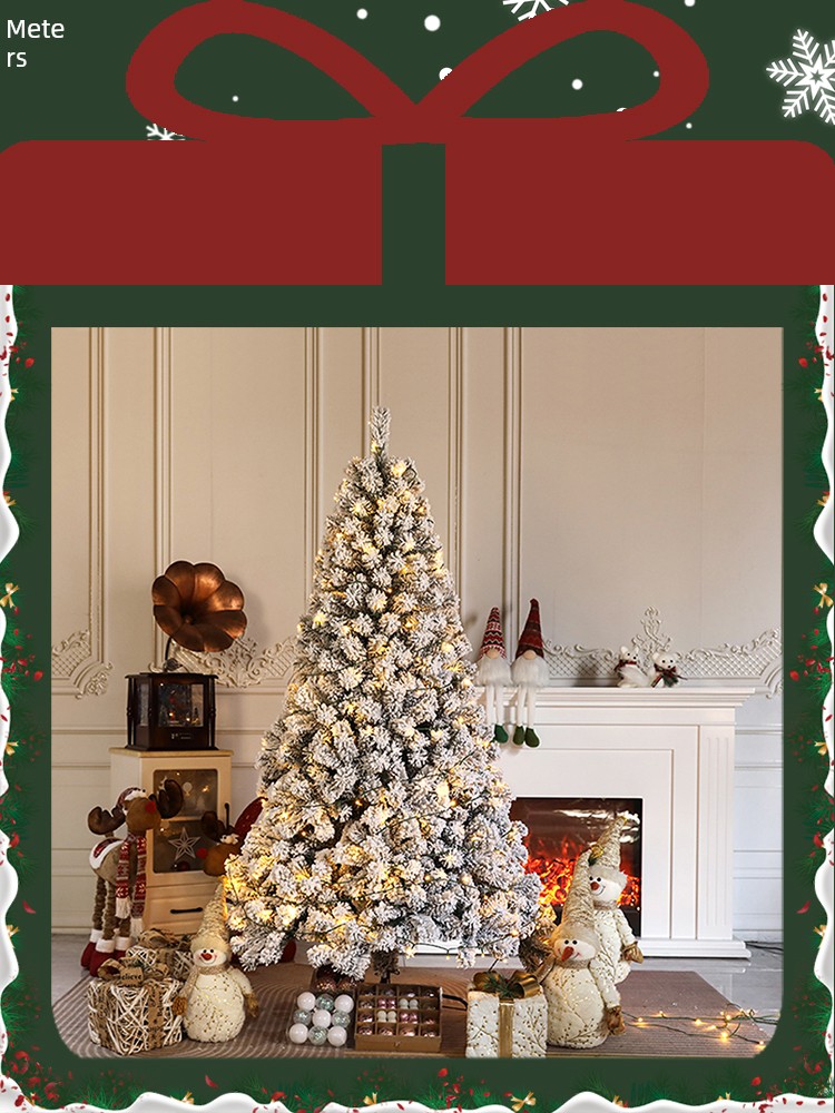 2024 Internet Hot New Christmas Tree Photo Props Artificial Falling Snow Flocking Christmas For Home Luminous Fancy Atmosphere
