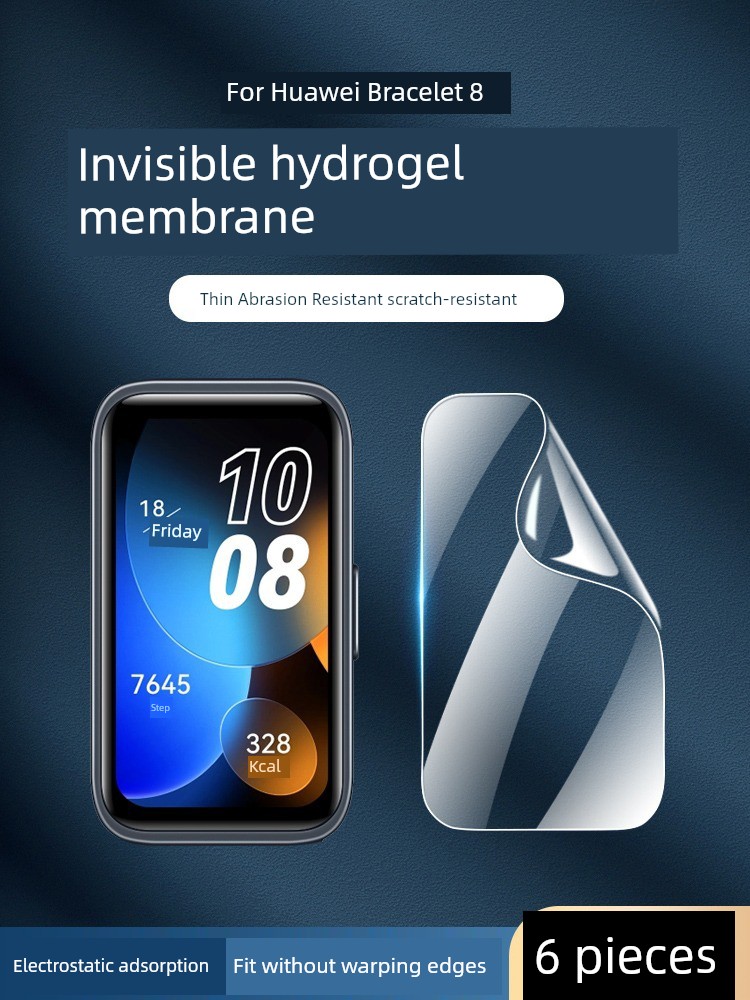 Applicable to Huawei Bracelet 8 Film 9 Smart Watch TPU Screen Protector Watch Strap Protective Film Sports NFC Scratch-Resistant Anti-Collision 2023 New Arrival Eight Or Nine Generation Soft Film Band HD Anti-Fall Men's and Women's Accessories