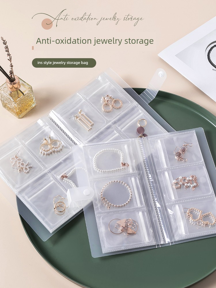 Jewelry Storage Box Stud Earrings Anti-Oxidation Ring Bracelet Transparent and Dustproof Buggy Bag Necklace Ornament Sealed Bag