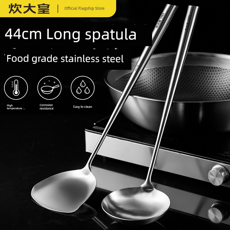 Cooker King 304 Stainless Steel Long Spatula Dedicated for Chefs Spatula Spatula/Spoon For Home 304 Soup Spoon and Spatula
