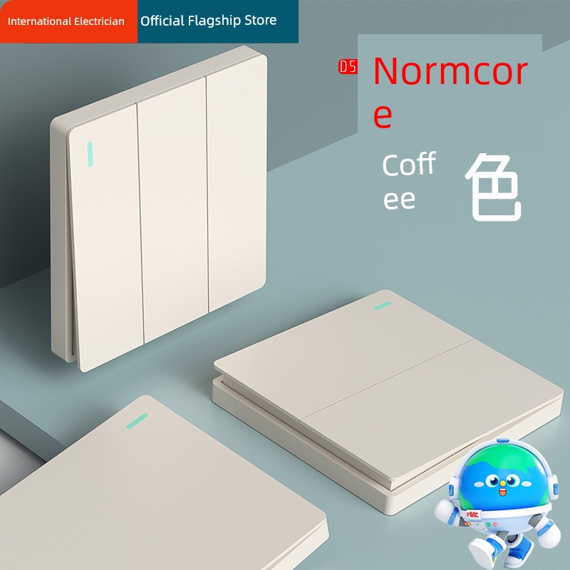 International Electrician For Home 86 Type Concealed Wall-Mounted Socket Panel Second Section Double Open Dual-Control Switch Double Open 2 Open Two Open
