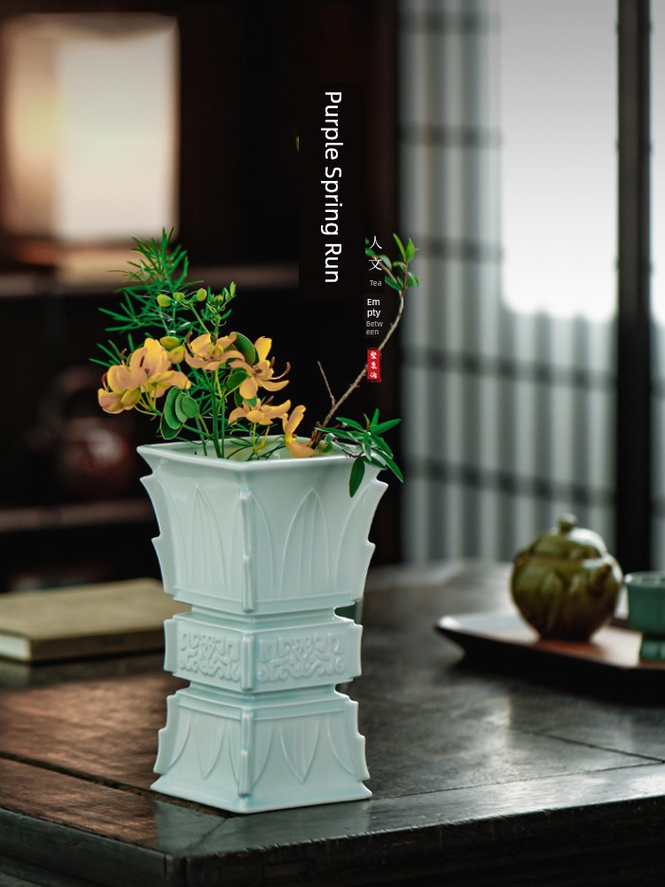 Jojo's L. Pd. Ziquan Stream. Bronze Animal Surface Pattern Antique Ceramics Vase Flower Arrangement Decoration | and Left