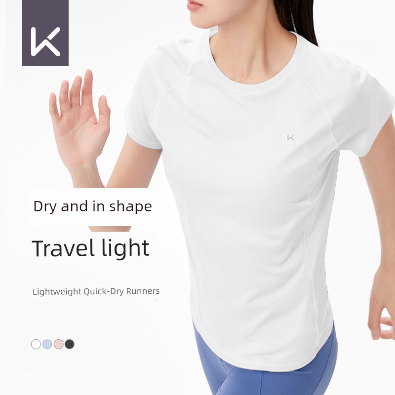 Keep Quick-Drying Exercise Short Sleeves Women's Summer Base Running Workout T-shirt Silm Tops Breathable Sun Protection Lightweight