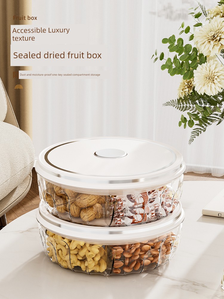 Sealed Moisture-Proof Fruit Plate For Home Living Room Coffee Table Fruit Plate Candy Box Snacks Placed Nuts Storage Box Dried Fruit Tray