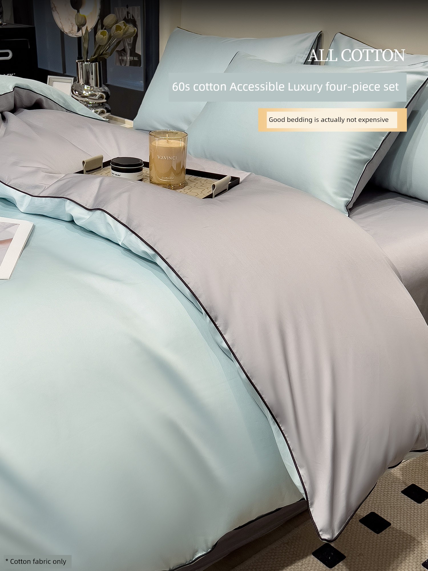 60 Pieces All Cotton Pure Cotton Four-Piece Set Accessible Luxury Fancy Quilt Cover Bed Sheet Fitted Sheet Quilt Cover Bedding Home Textile Gift Box