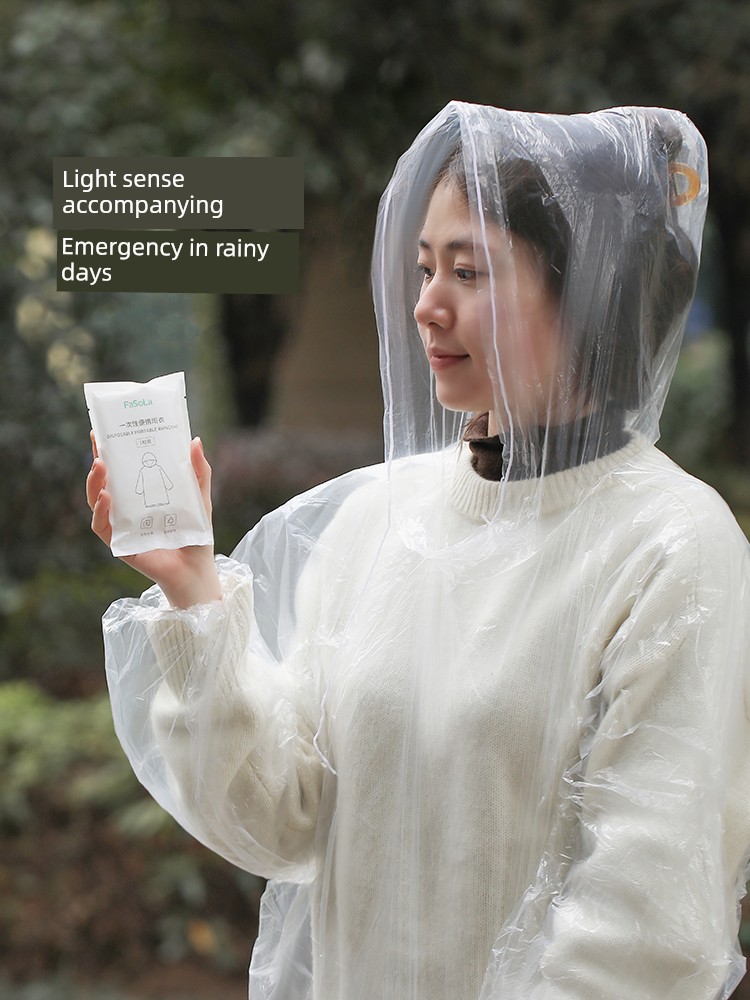 Fasola Transparent Thick and Portable Disposable Raincoat