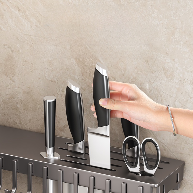 Kitchen Chopsticks Cage Wall-Mounted Punch-Free Multi-Function Knife Holder