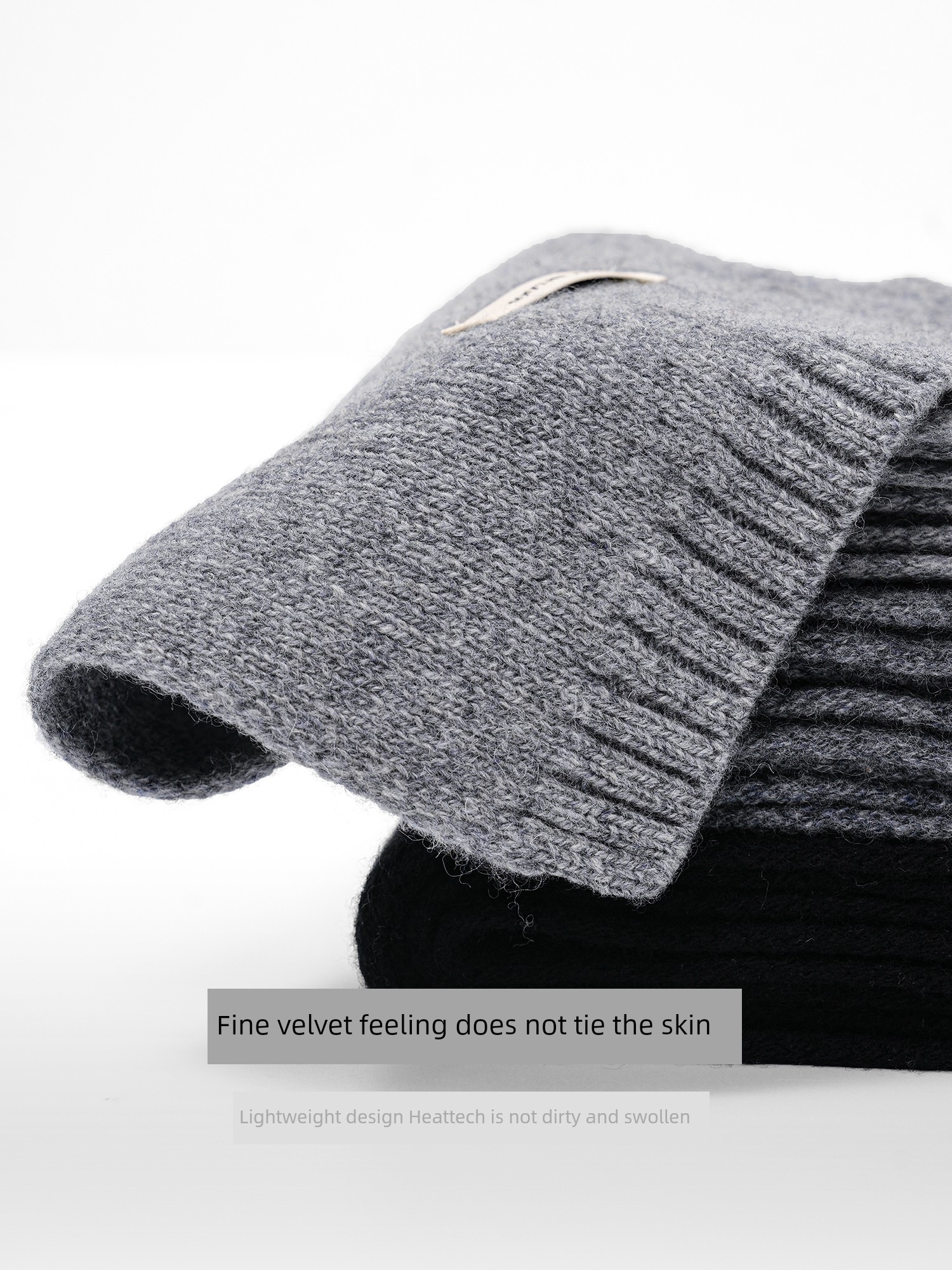 Bodydream BM Men's and Women's Same Gray Pure Wool Winter Knitted Scarf Angora Warm Shawl