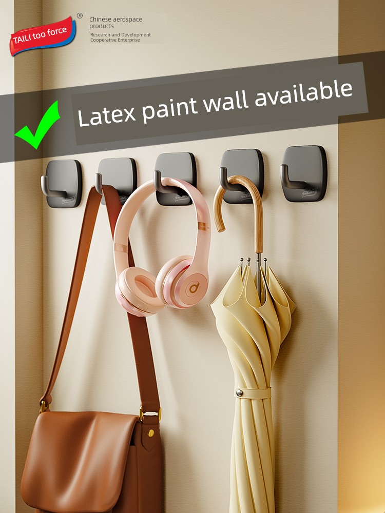 Taili Stainless Steel Hook Viscose Strong Load-Bearing Latex Paint Wall Punch-Free behind the Door Wall Mounted Seamless Sticky Hook