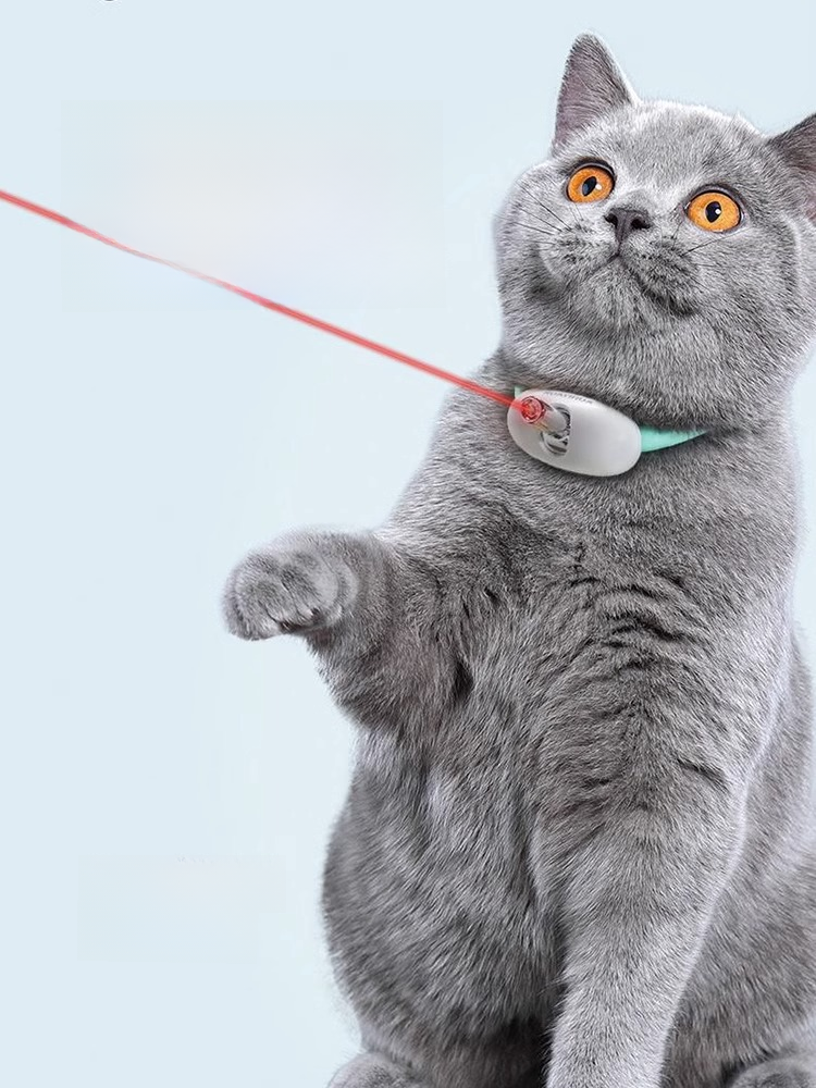Smart Laser Funny Cat Collar Adjustable USB Charging Infrared Cat Teaser Cat Interaction Self-Hi Cat Toy