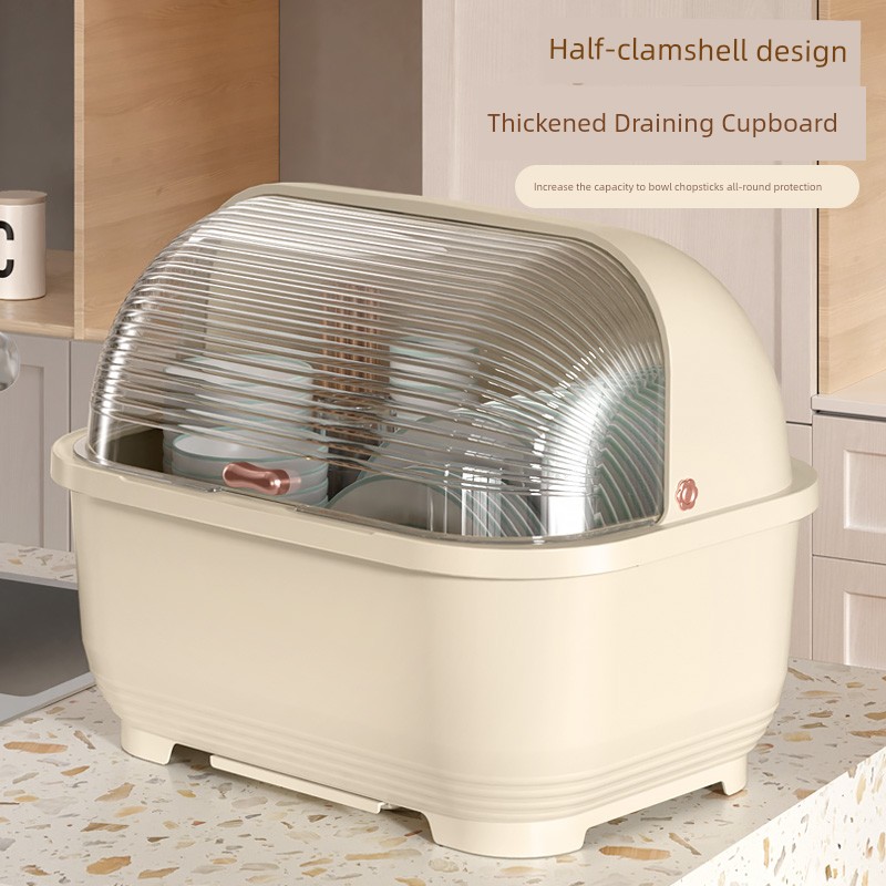 Tableware Storage Box Kitchen Storage Rack with Lid Cupboard Countertop Dish Storage Rack Bowl Plate Dish Draining Rack