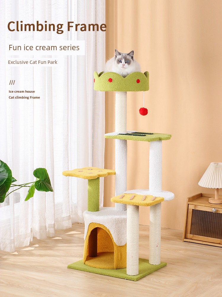 Cat Climbing Frame Cat Nest Cat Tree Integrated Spring and Summer Small Apartment Scratching Pole Jumping Platform Does Not Cover an Area of Kittens Toys Cat Supplies