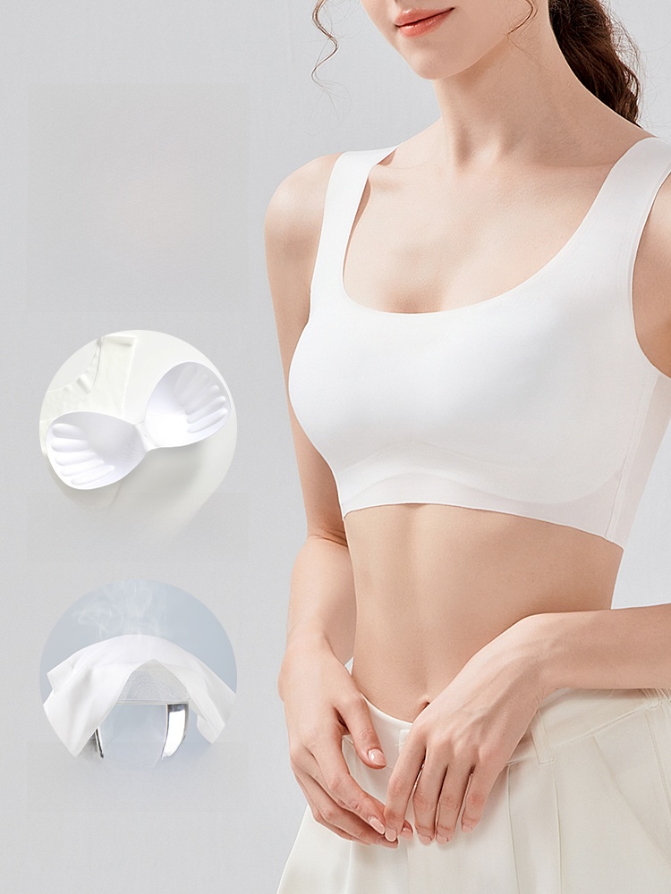 Disposable Intimates Bra Women's Gathered without Trace Ice Silk Bra Sterile Ladies Travel Panties Set Summer Travel