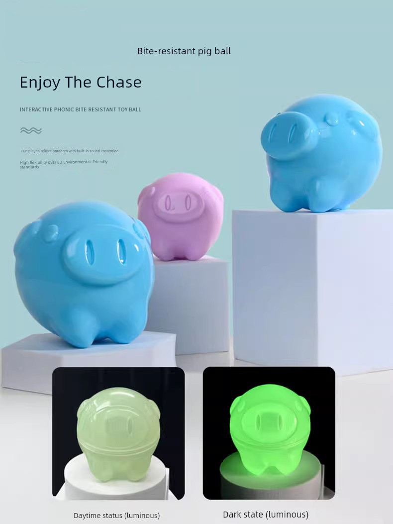 Hippie Dog Toy Luminous Sound Pig Bite-Resistant Molar Self-Hi Relieving Boredom Consume Physical Strength Handy Gadget Small Size Dogs Toy