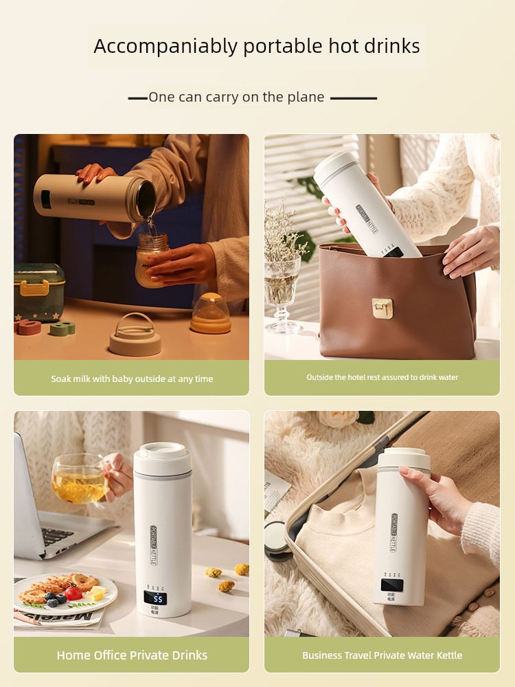 Portable Electric Kettle Mini USB Insulation Integrated Travel Business Trip Car Constant Temperature Kettle Baby Cup