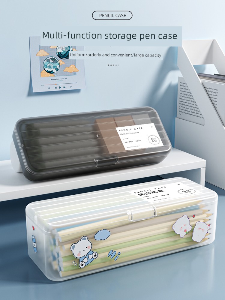 Stationery Storage Box Brush Storage Pen Holder Kids Student Desktop Pencil Case Desk Rack Dormitory Office Bucket