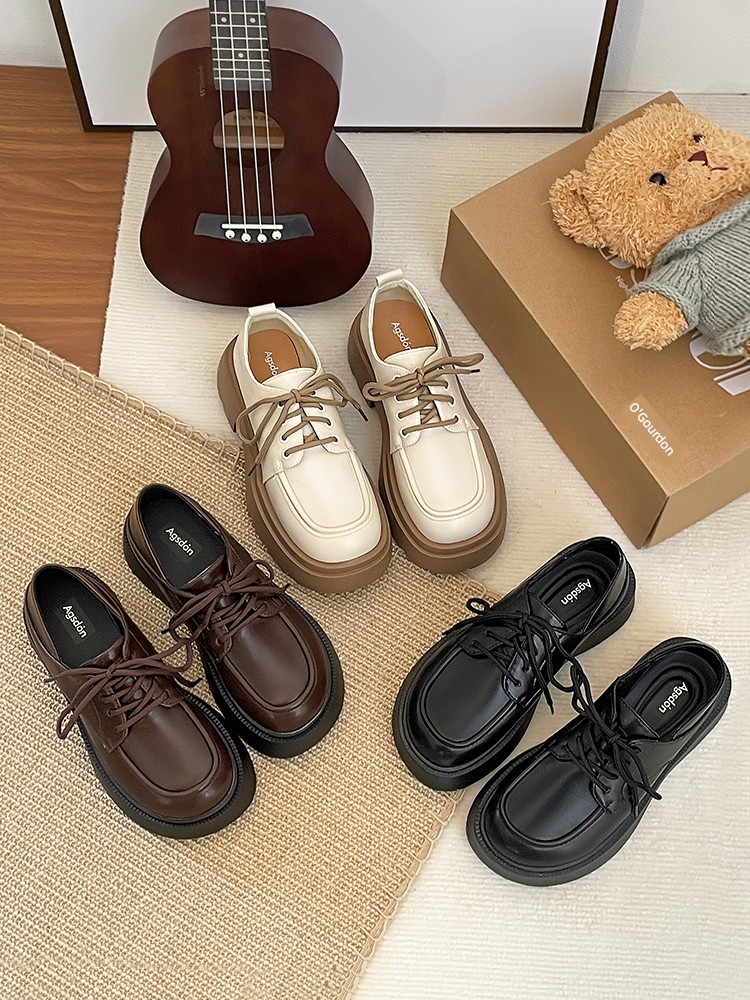 Augusto British Style Brown Thick Sole Leather Shoes