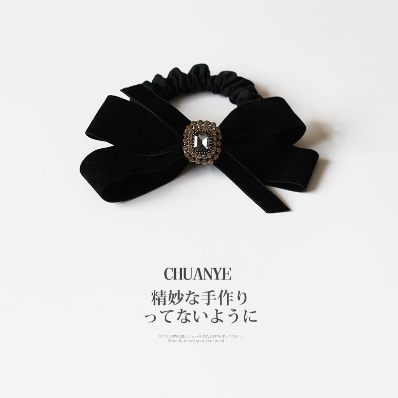 Kawano Hair Rope Japanese and Korean Small Rubber Band Rhinestone Bows
