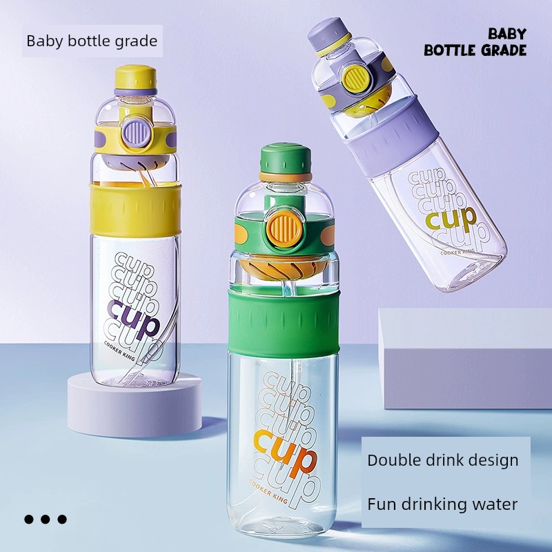 Cooker King Water Cup Girls Good-looking Sports Water Bottle Plastic Tritan Portable Student Cup Water Kettle Carry-on Cup