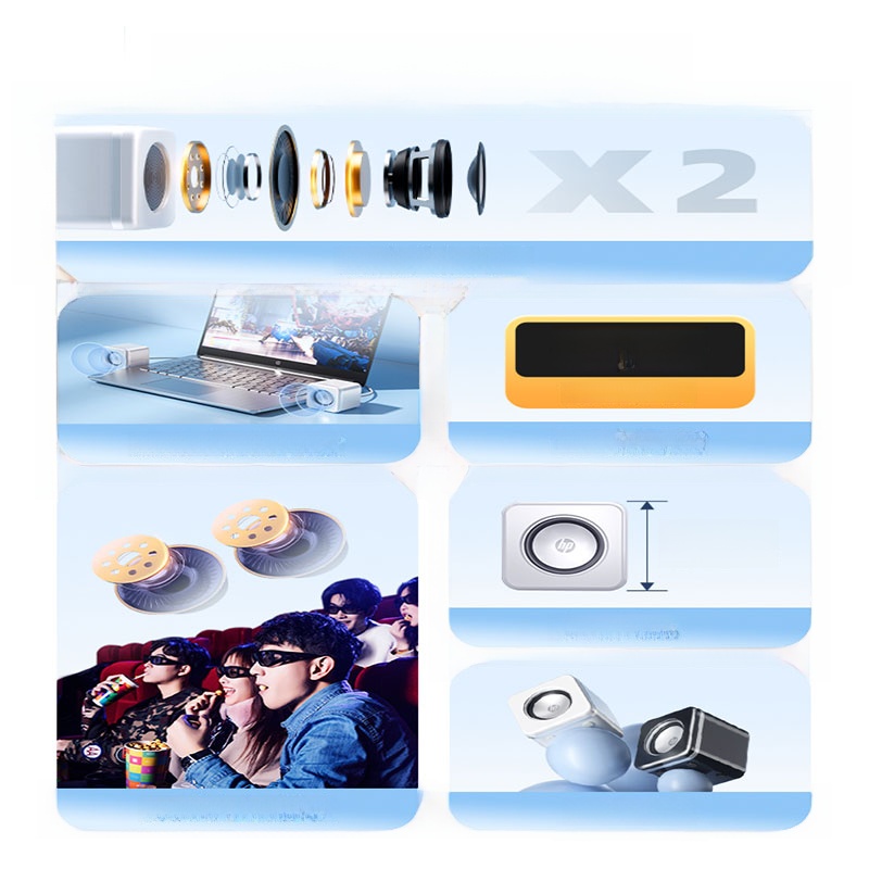 HP/HP Computer Audio Desktop Photography Slide Viewer Subwoofer Small Mini Game Speaker Wired Desktop