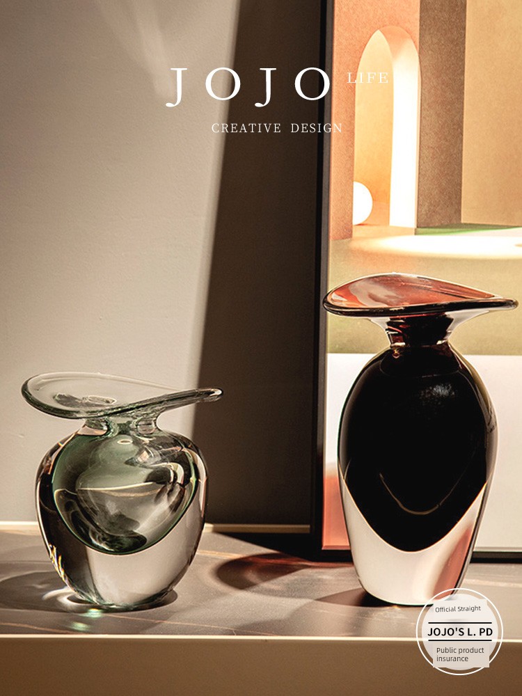 Jojo's L. Pd. Ren. Small Vase Exquisite Small Modern Creative Decorative Glass Ornaments | Human Solid