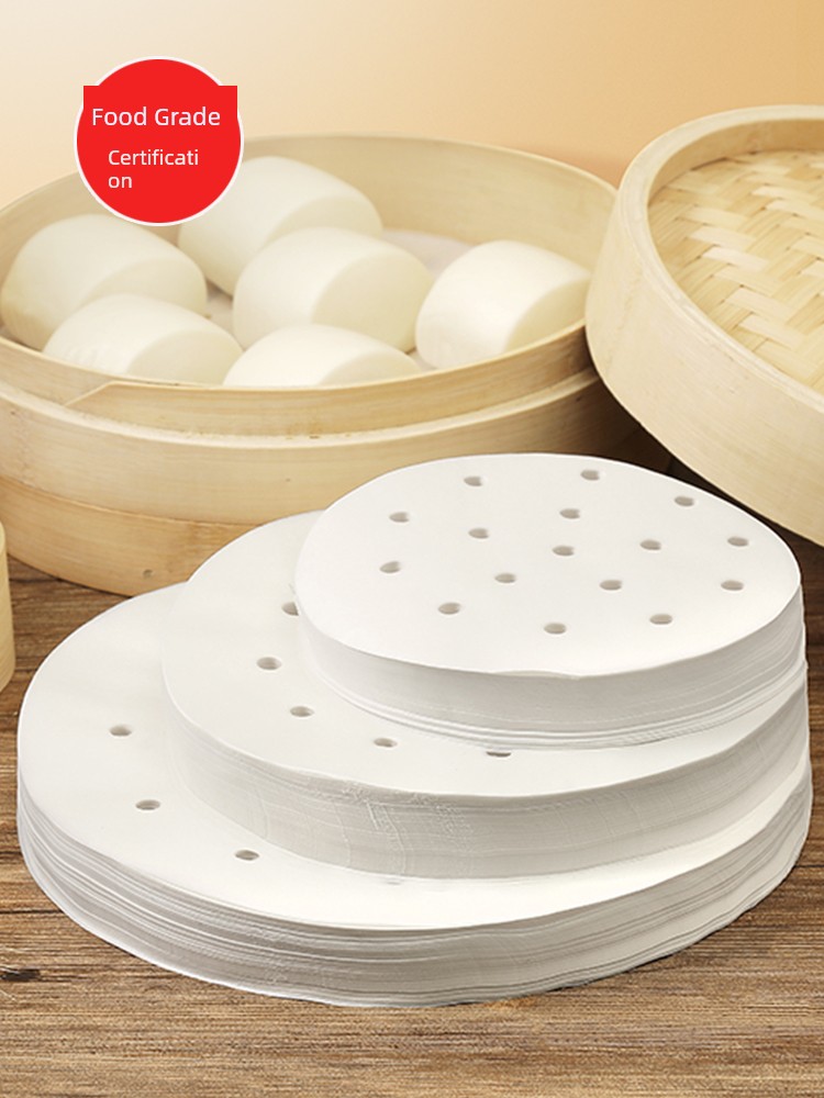 Bamboo Steamer Liners Steamed Buns Steamer Mat Steamed Bread Cloth Liner Paper Pad Paper Non-Stick For Home Food Grade Steamer Disposable