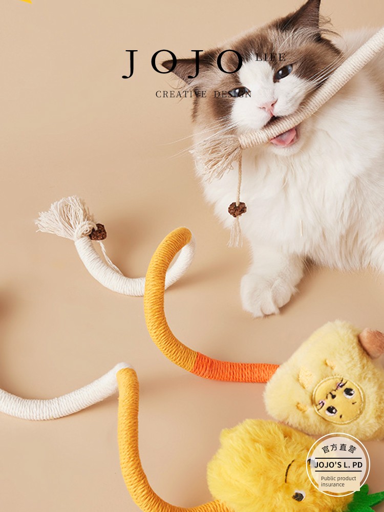 Jojo's L. Pd. Mr. Grocery. Cat Dog Bite Rope Toy Self-Hi Relieving Boredom Handy Gadget | Thunder