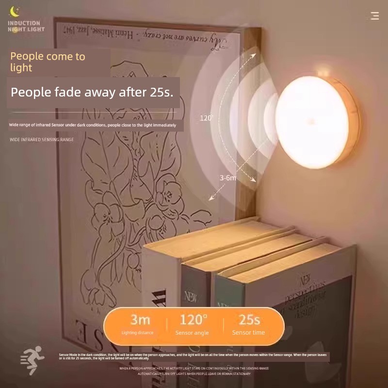 LED Bedside Bedroom Sleep Eye Protection Energy Saving Induction Lamp