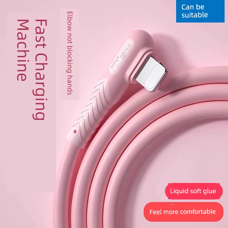 Suitable for Apple iPhone Ipad14 Charging Cable 13 Elbow Mobile Phone Xsmax Data Cable 12pro Fast Charge 7plus Long 11xr Durable 2 M 8x Tablet 6S Flash USB