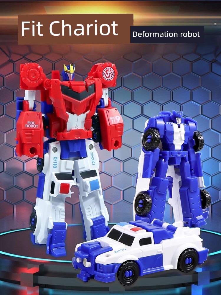 Kids Transformation Robot King Kong Toy Boy Magnetic Combination Train Car Superman Chariot Warrior Toy Car