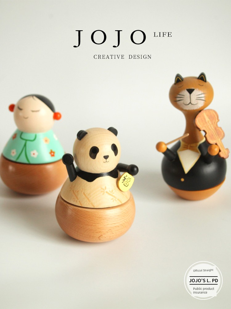 Jojo's L. Pd. Heze. Creative Decoration Tumbler Playing Piano Cat Music Box Music Box | Heze
